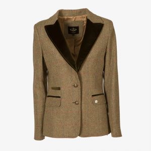 AMERICANA-TWEED-MUJER-SOLAPA-TERCIOPELO-PASION-MORENA