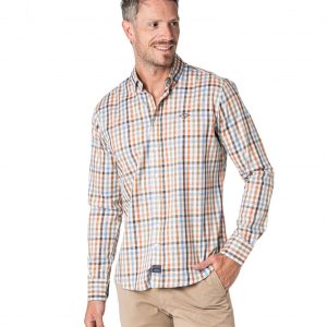 camisa-gabardina-classic-cuadros-doble-naranja
