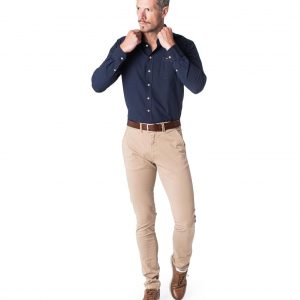Spagnolo pantalon-chino-sarga-slim-beige