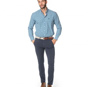 Spagnolo pantalon-chino-sarga-slim-marino