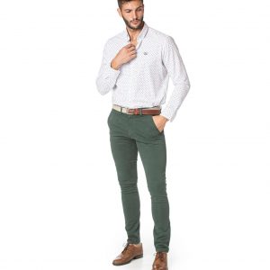 Spagnolo pantalon-chino-sarga-slim-verde