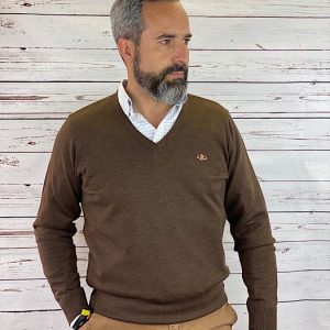 PASIÓN MORENA JERSEY CAZA HOMBRE BÁSICO MARRÓN