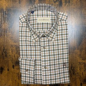 ATLANTA MONTERO Camisa Cuadro verde y beige