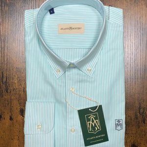 ATLANTA MONTERO Camisa Oxford Raya Verde Agua